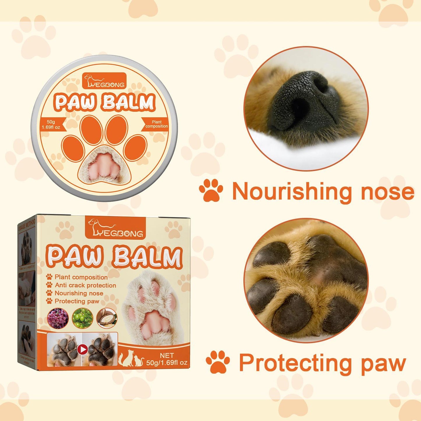 Igbang Pet Moisturizing Paw Cream For Cats And Dogs Universal Moisturizing Paw Pads Dry Crack Care Cream