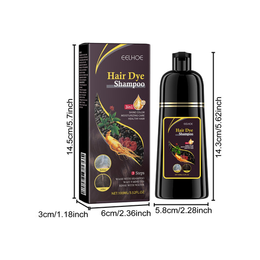 EELHOE White To Black Dyed Shampoo -Natural Brown- Polygonum Multiflorum Essence Moisturizing, Cleaning And Repairing Black And Smooth Hair Shampoo
