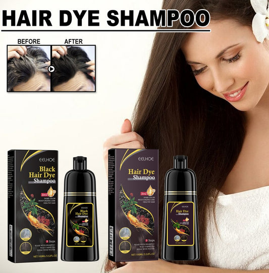 EELHOE White To Black Dyed Shampoo -Natural Brown- Polygonum Multiflorum Essence Moisturizing, Cleaning And Repairing Black And Smooth Hair Shampoo