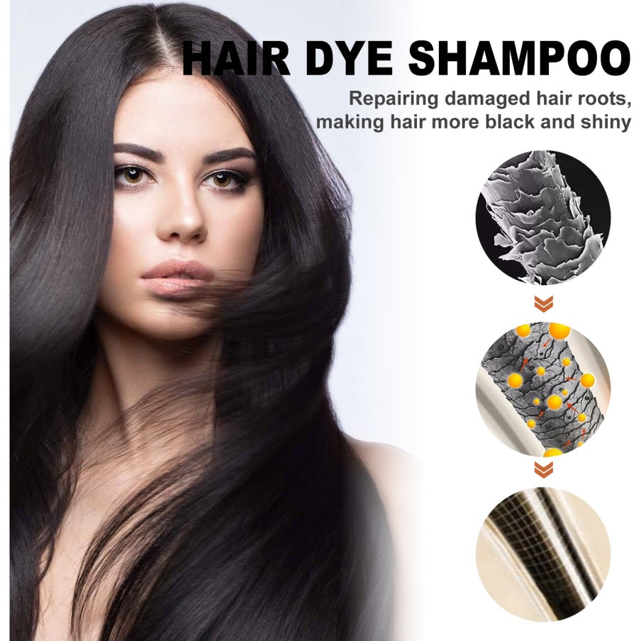 EELHOE White To Black Dyed Shampoo -Natural Brown- Polygonum Multiflorum Essence Moisturizing, Cleaning And Repairing Black And Smooth Hair Shampoo