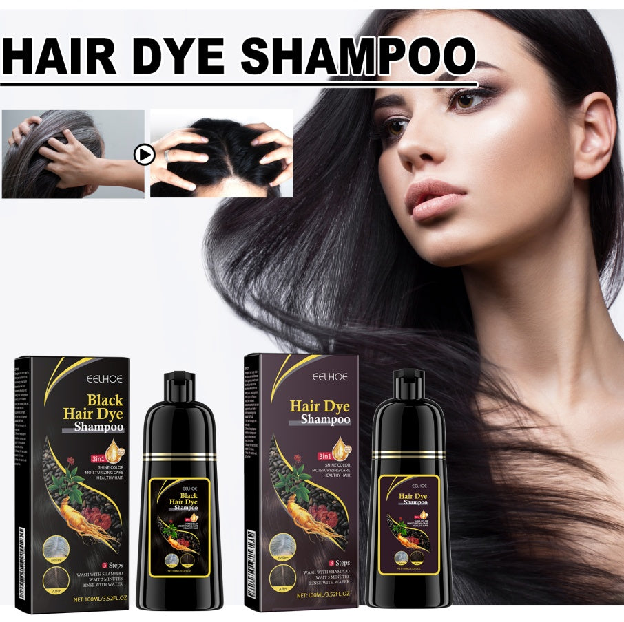 EELHOE White To Black Dyed Shampoo -Natural Brown- Polygonum Multiflorum Essence Moisturizing, Cleaning And Repairing Black And Smooth Hair Shampoo